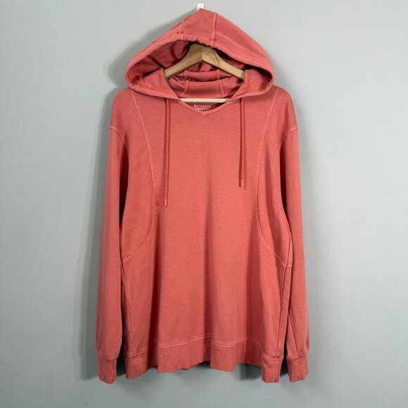 Athleta Sundown Hoodie Sweatshirt Pullover Women's Small Orange Coral Activewear - Picture 2 of 14